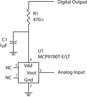 Powering peripherals with digital I/O pins Figure 4: Powering Peripherals with Digital IO Pins.